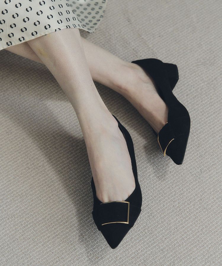 YECCA VECCA「バックルローヒールパンプス」|パンプス|Black