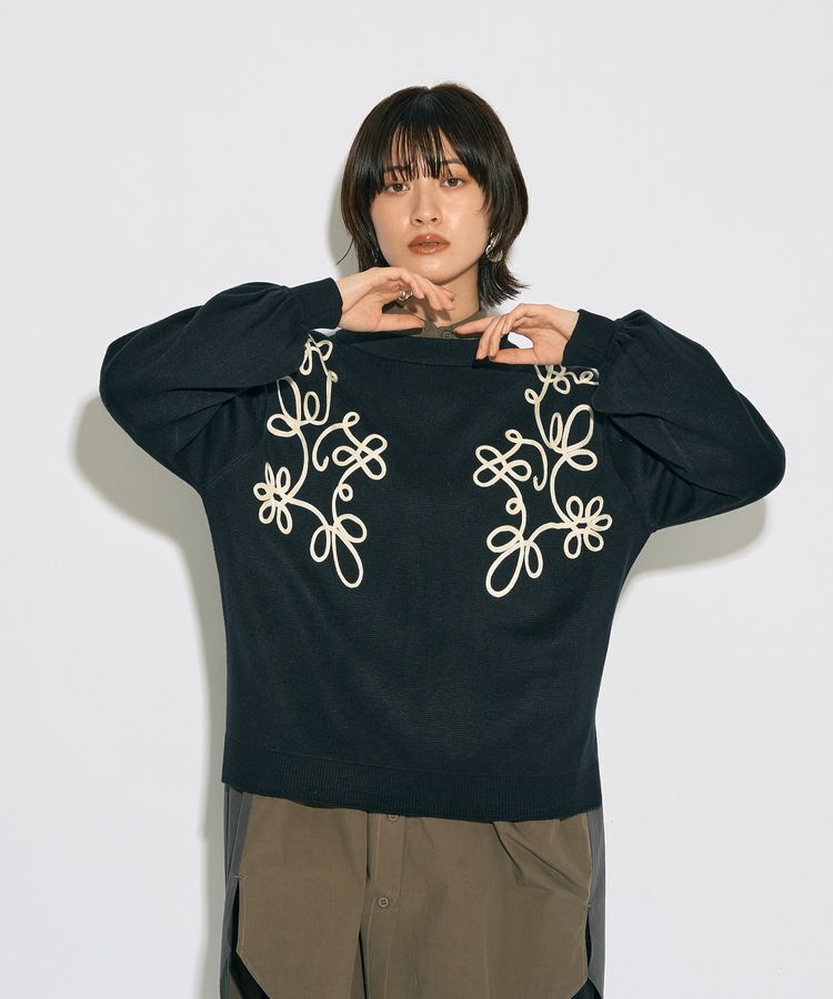 Editt by YECCA VECCA「【archive】コード刺繍ニット」|ニット・セーター|