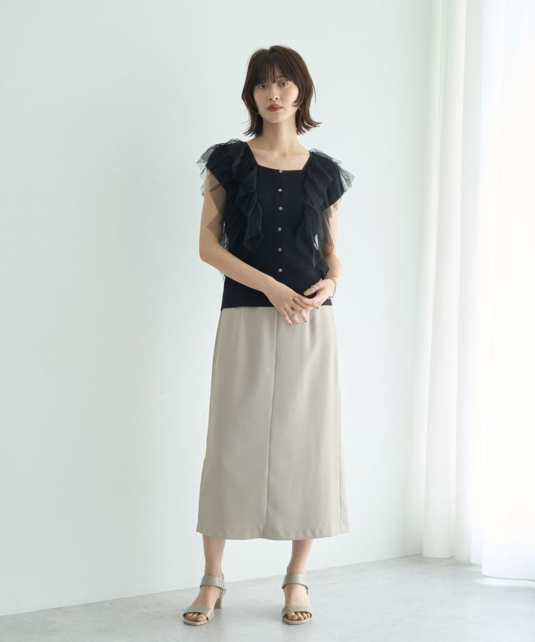 YECCA VECCA「ポケットデザインナロースカート」|タイト|