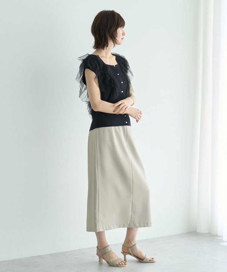 YECCA VECCA「ポケットデザインナロースカート」|タイト|