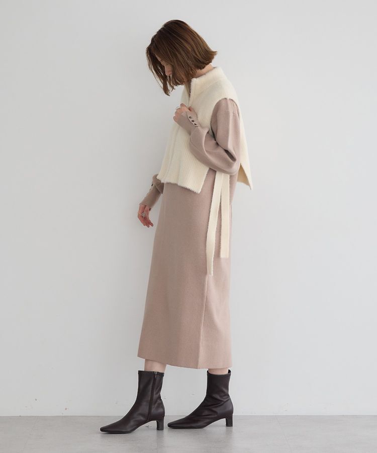 YECCA VECCA「【2点SET】ZIPベストセットニットワンピース」|ワンピース|