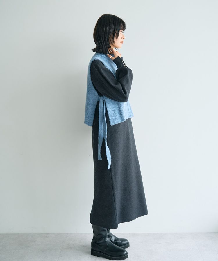 YECCA VECCA「【2点SET】ZIPベストセットニットワンピース」|ワンピース|