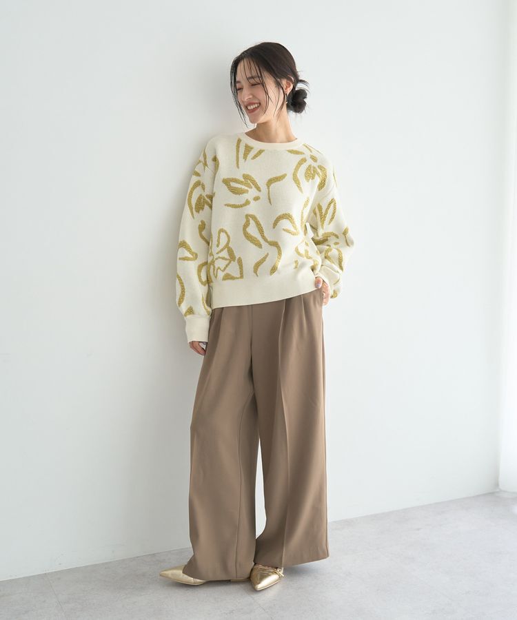 YECCA VECCA「アート柄ふくれジャガードニット」|ニット・セーター|