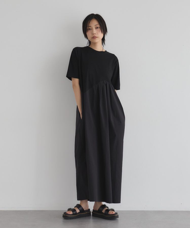 GARAGE OF GOOD CLOTHING「異素材切り替えコクーンワンピース」|ワンピース|