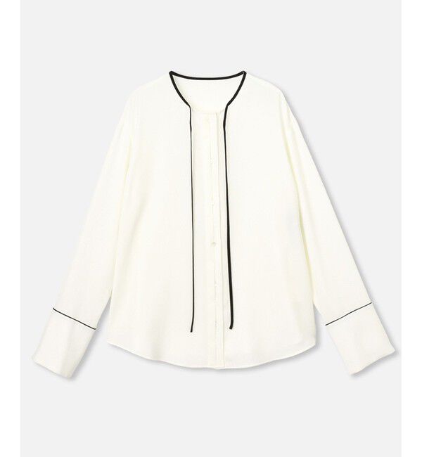 allureville「ジョーゼットホソパイピングブラウス」|シャツ・ブラウス|