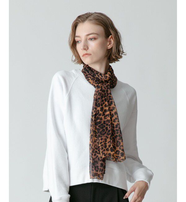 allureville「シルクシフォンスカーフ」|バンダナ・スカーフ|ブラウン系