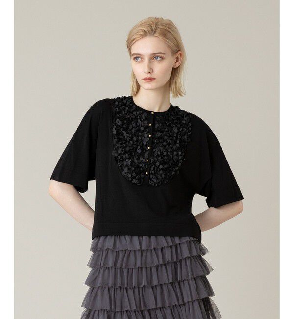 LOULOU WILLOUGHBY「【LOULOU WILLOUGHBY】フローラルフロントプルオーバー」|ニット・セーター|