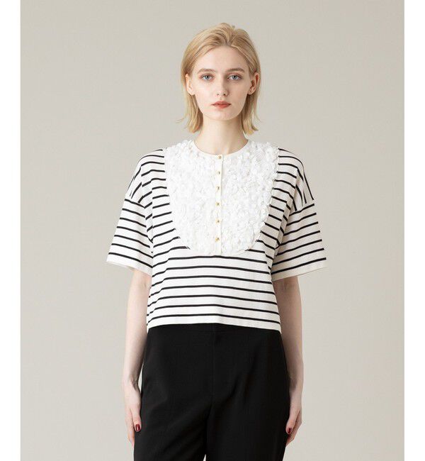 LOULOU WILLOUGHBY「【LOULOU WILLOUGHBY】フローラルフロントプルオーバー」|ニット・セーター|