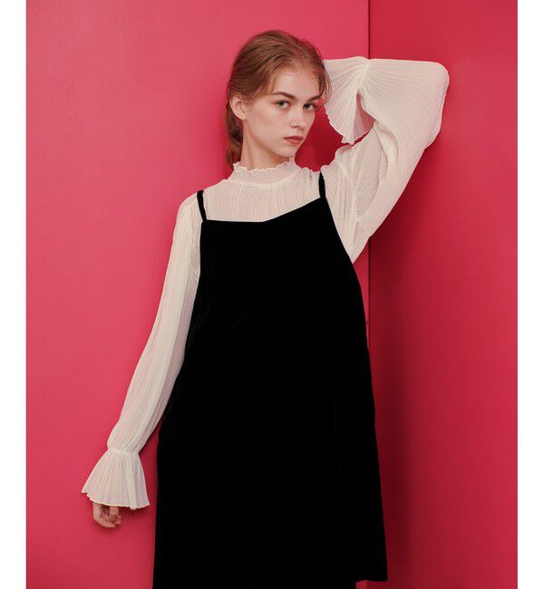 LOULOU WILLOUGHBY「【LOULOU WILLOUGHBY】ベルベットミニワンピース」|ワンピース|