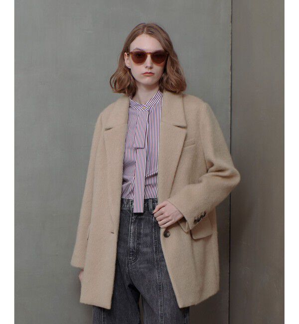 allureville「モヘヤシャギーハーフチェスターコート」|チェスターコート|ベージュ