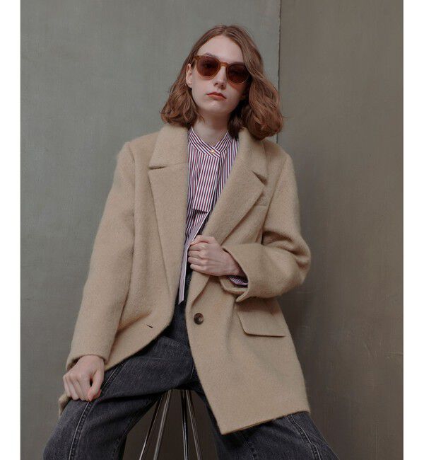 allureville「モヘヤシャギーハーフチェスターコート」|チェスターコート|