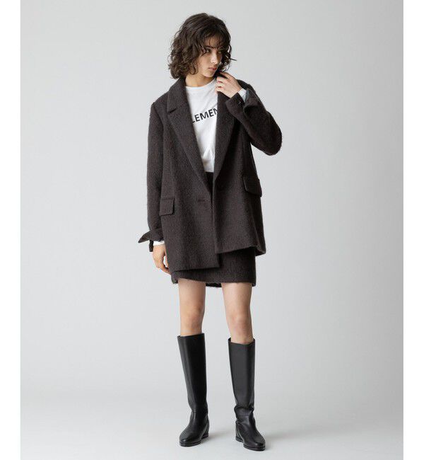 allureville「モヘヤシャギーハーフチェスターコート」|チェスターコート|