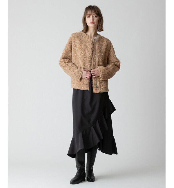 allureville「フェイクプードルファーデタッチャブルブルゾン」|ブルゾン・スタジャン|