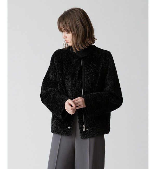 allureville「フェイクプードルファーデタッチャブルブルゾン」|ブルゾン・スタジャン|