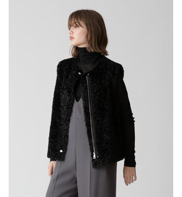 allureville「フェイクプードルファーデタッチャブルブルゾン」|ブルゾン・スタジャン|