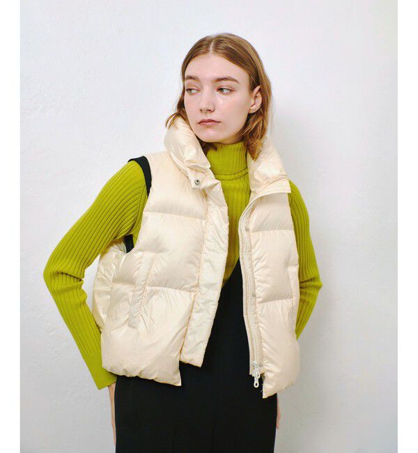 allureville「ライトタフタショートダウンベスト」|ダウンベスト・ベスト|