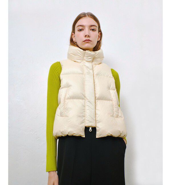 allureville「ライトタフタショートダウンベスト」|ダウンベスト・ベスト|