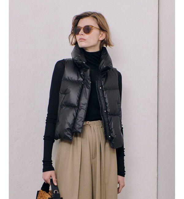 allureville「ライトタフタショートダウンベスト」|ダウンベスト・ベスト|