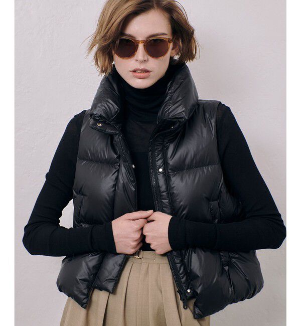 allureville「ライトタフタショートダウンベスト」|ダウンベスト・ベスト|