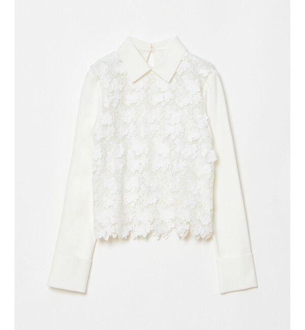 LOULOU WILLOUGHBY「【LOULOU WILLOUGHBY】ケミカルフラワーレースプルオーバー」|ニット・セーター|