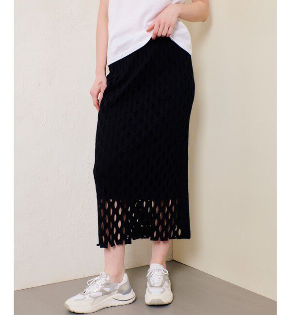 allureville「ハンモックフリンジスカート」|スカート|ブラック