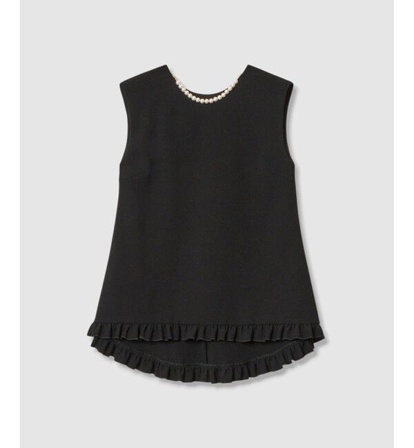 LOULOU WILLOUGHBY「【LOULOU WILLOUGHBY】パールネックレス付きフリルブラウス」|シャツ・ブラウス|