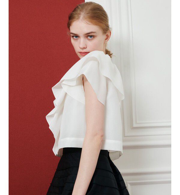 LOULOU WILLOUGHBY「【LOULOU WILLOUGHBY】オーガンジーフリルジャケット」|テーラードジャケット|