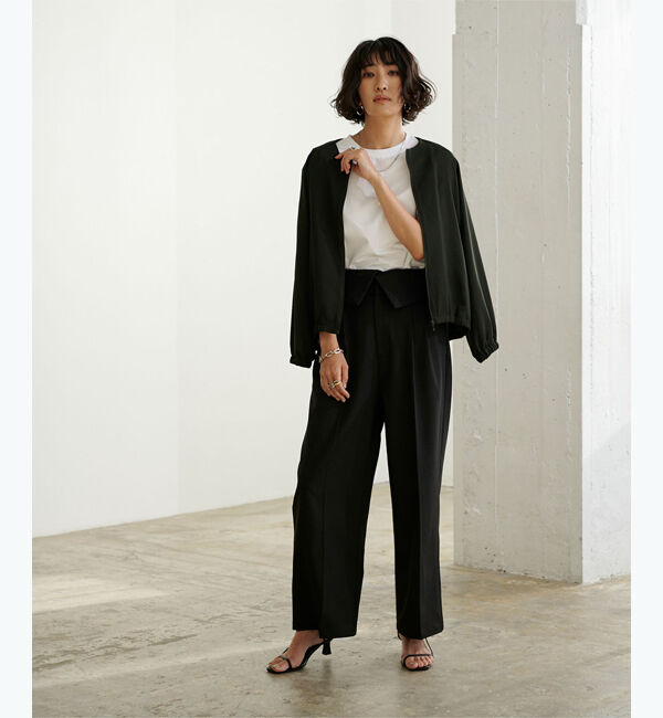 ur's「バルーンシルエットクルーネックブルゾン」|ブルゾン・スタジャン|ブラック