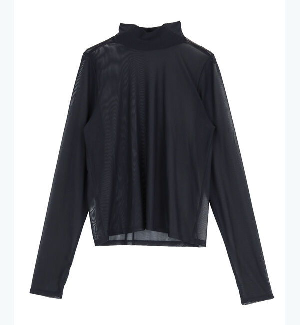 ur's「フィンガーホール付シアーハイネックプルオーバー」|Tシャツ・カットソー|ダークネイビー