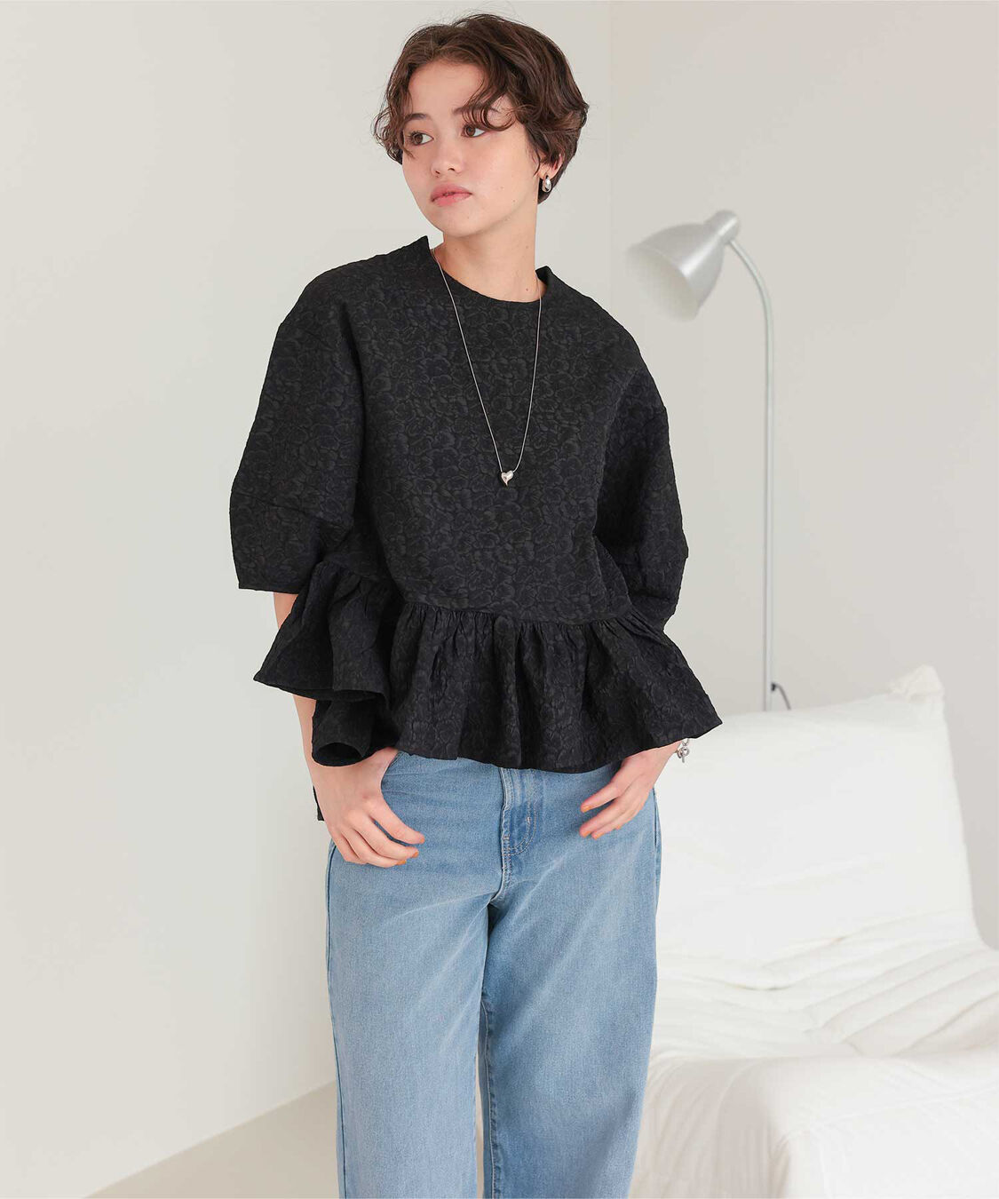 titivate「ふくれジャガードペプラムデザイントップス」|シャツ・ブラウス|