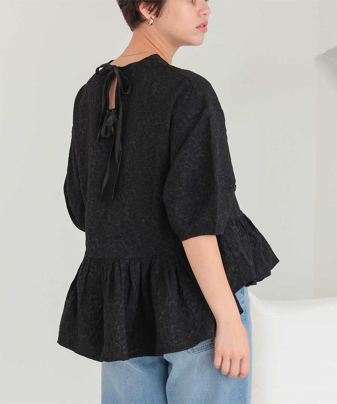 titivate「ふくれジャガードペプラムデザイントップス」|シャツ・ブラウス|
