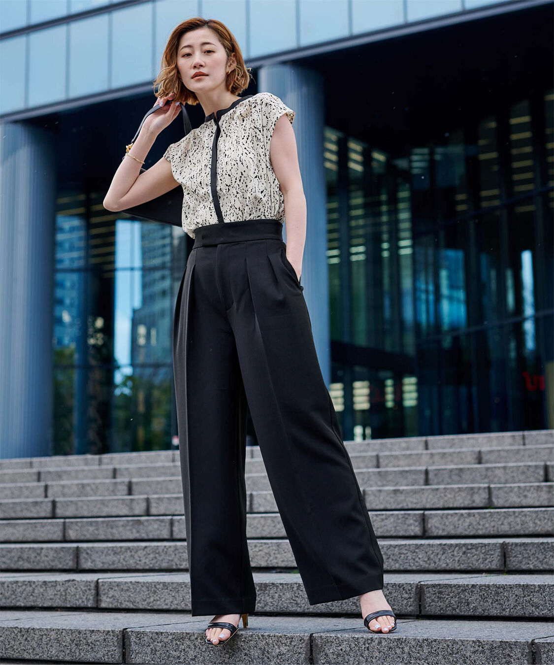 ur's「フレンチスリーブバンドカラーブラウス」|シャツ・ブラウス|