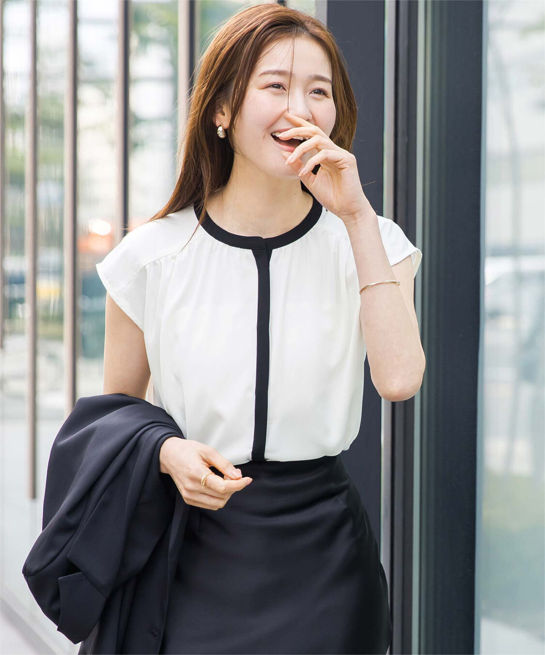 ur's「フレンチスリーブバンドカラーブラウス」|シャツ・ブラウス|