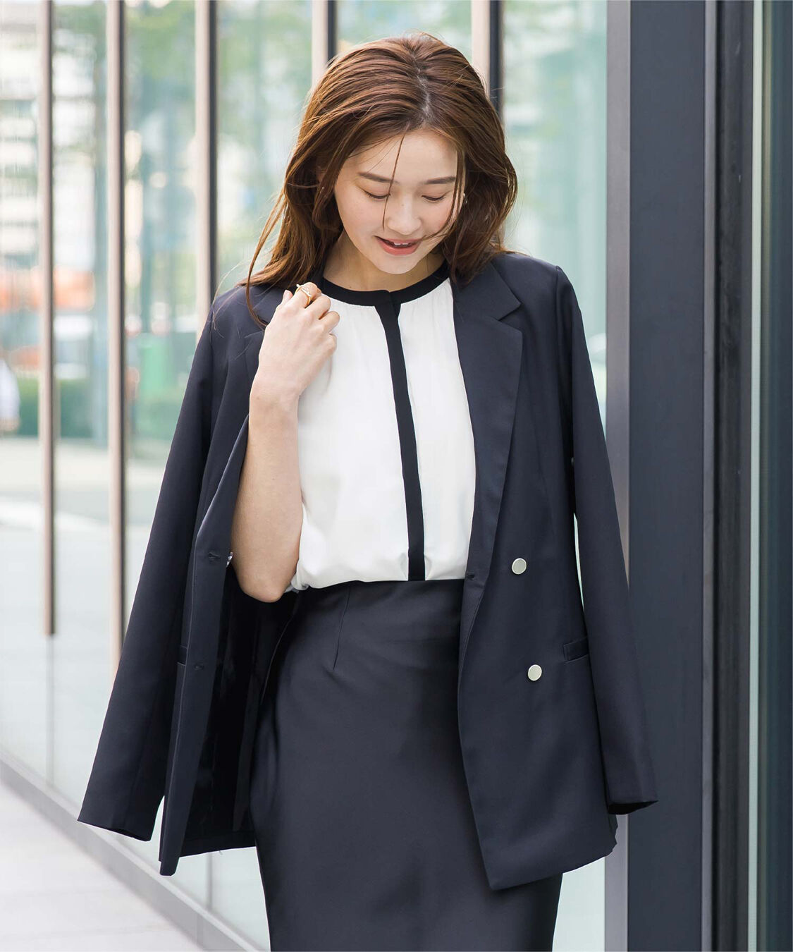 ur's「フレンチスリーブバンドカラーブラウス」|シャツ・ブラウス|