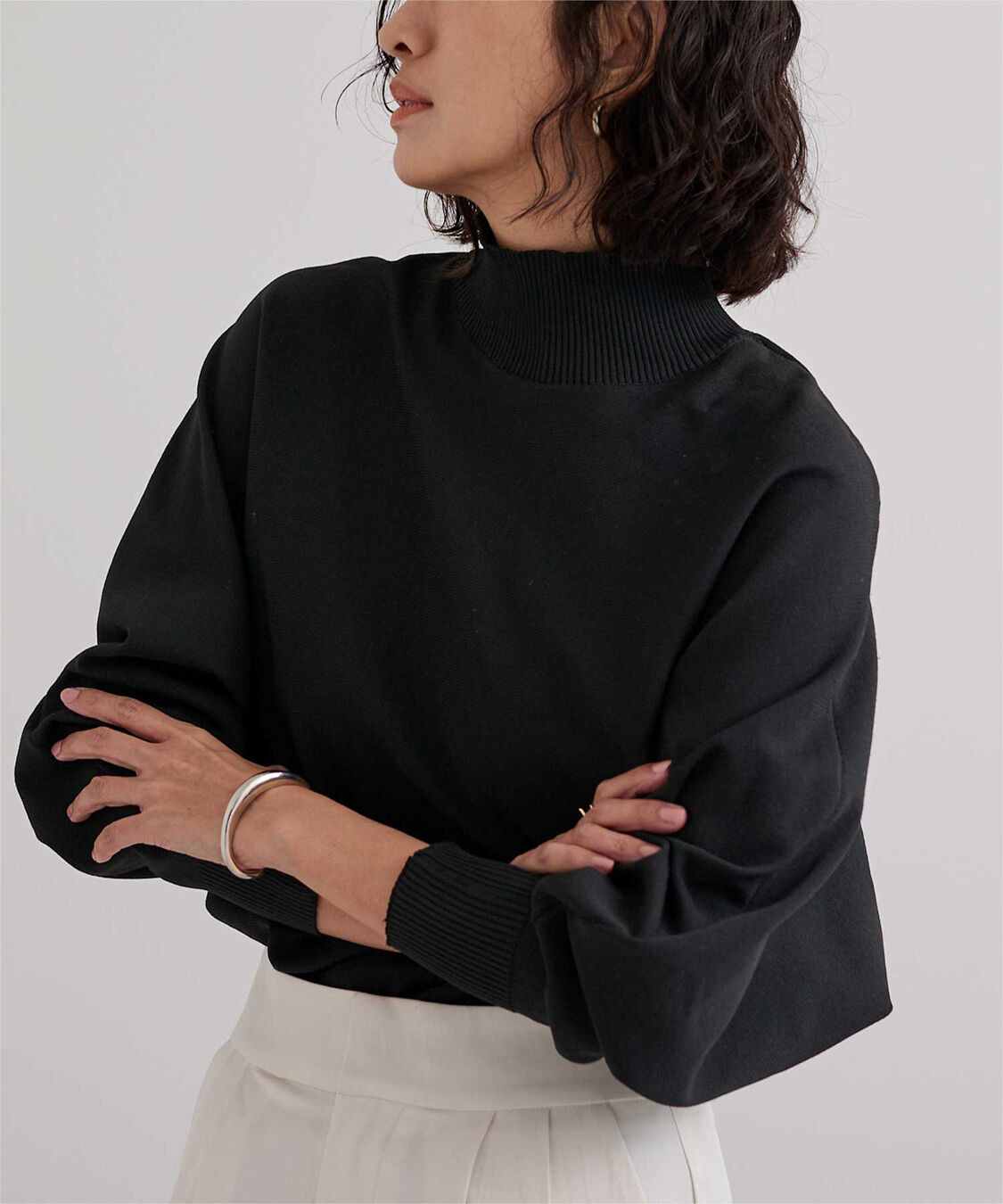 ur's「スポンディッシュハイネックドルマンスリーブニット」|ニット・セーター|ブラック