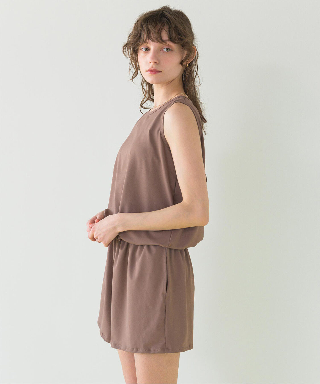 SEA DRESS「ﾊﾞｯｸﾘﾎﾞﾝﾉｰｽﾘｰﾌﾞｵｰﾙｲﾝﾜﾝ/水着」|コンビネゾン|