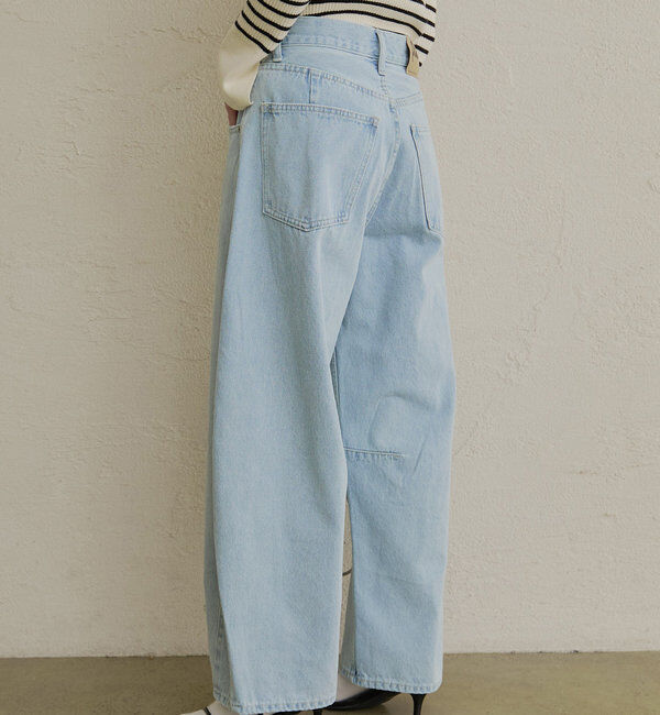  「【低身長・高身長対応/サイズ展開あり】デニムカーブレッグパンツ」|デニム|