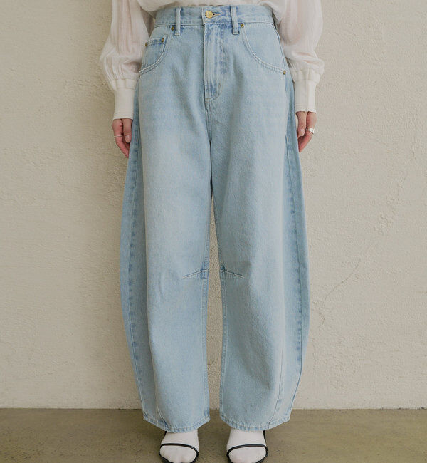  「【低身長・高身長対応/サイズ展開あり】デニムカーブレッグパンツ」|デニム|