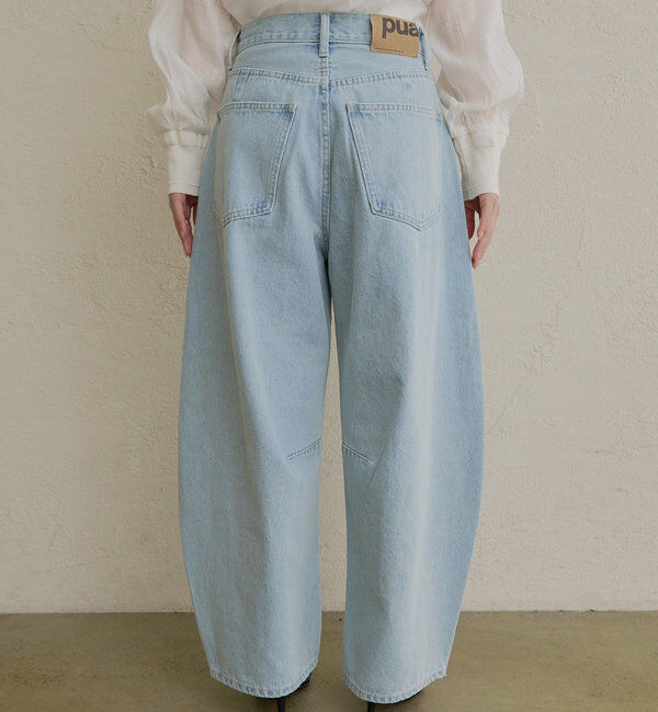  「【低身長・高身長対応/サイズ展開あり】デニムカーブレッグパンツ」|デニム|