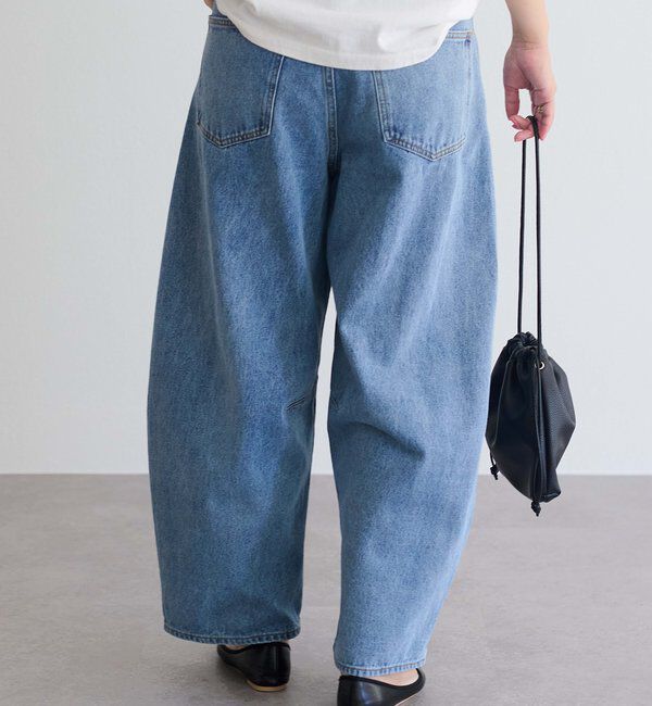 「【低身長・高身長対応/サイズ展開あり】デニムカーブレッグパンツ」|デニム|
