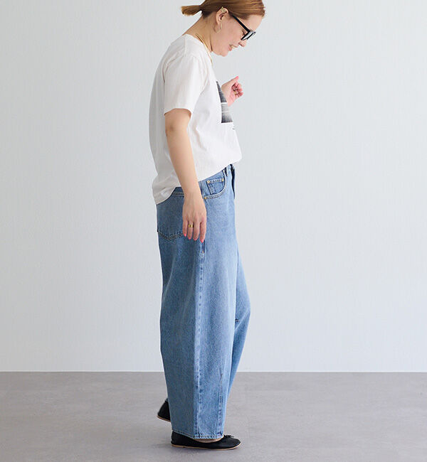  「【低身長・高身長対応/サイズ展開あり】デニムカーブレッグパンツ」|デニム|