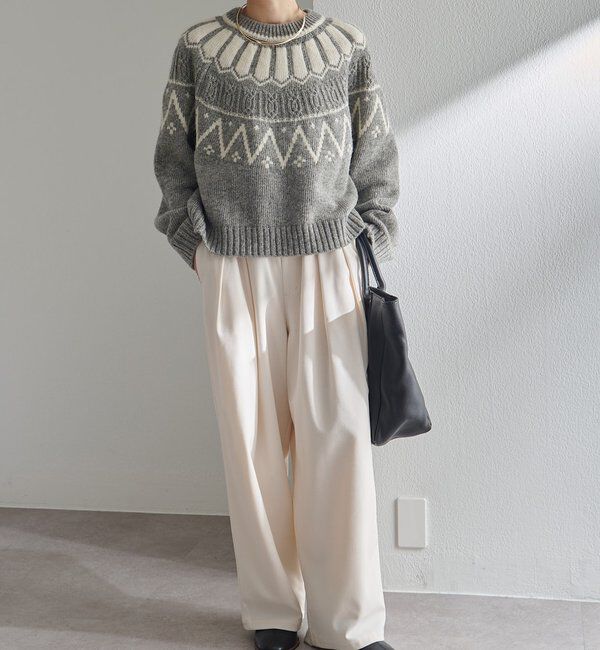  「シェットランドウール求心ニットプルオーバー」|キャミソール|