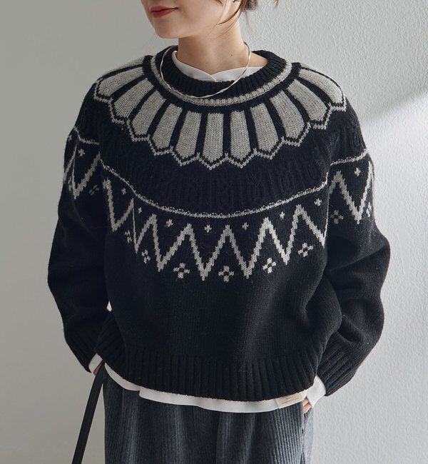  「シェットランドウール求心ニットプルオーバー」|キャミソール|