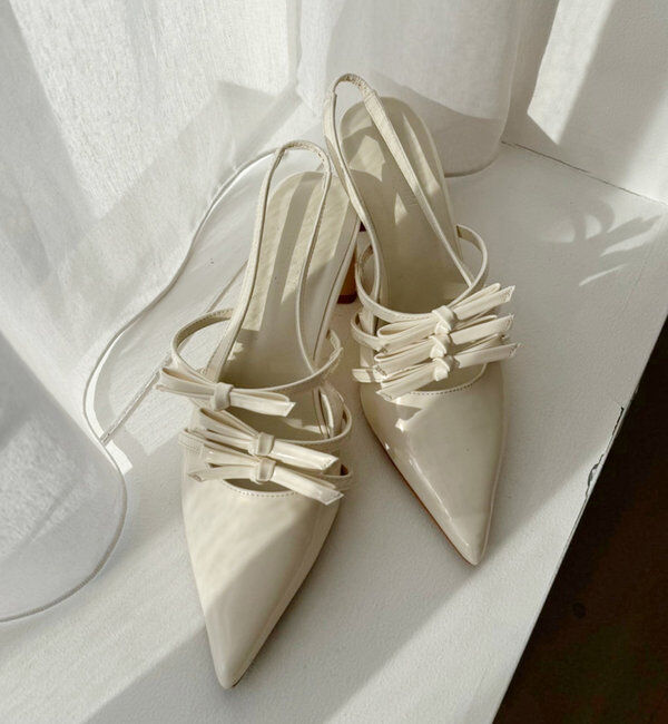  「リボン付きポインテッドストラップシューズ」|その他|