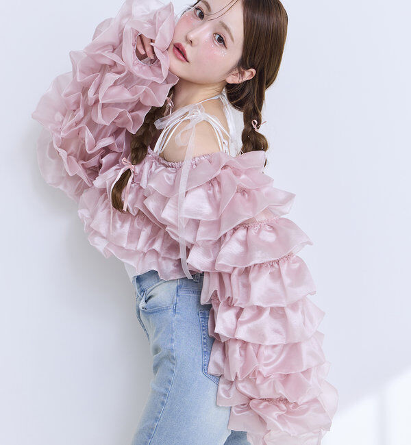  「【Dreamy collection】オーガンジーフリルブラウス」|シャツ・ブラウス|