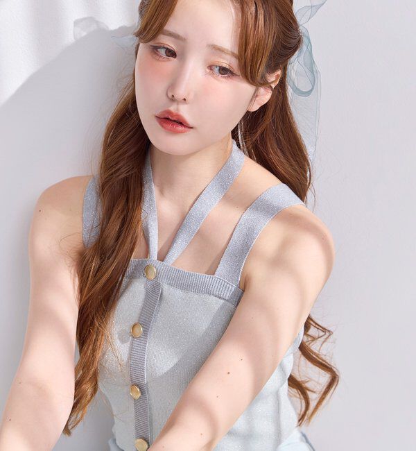  「セット対応/配色ラメニットビスチェ」|ニット・セーター|