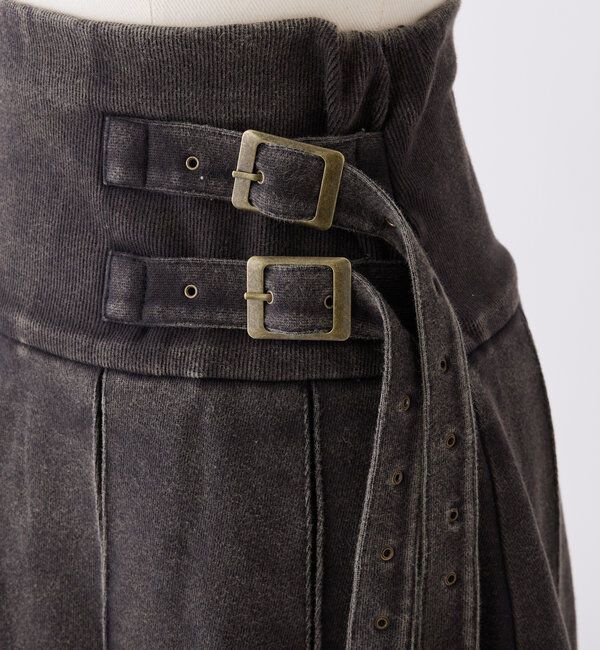  「【セットアップ可能】ベルト付きプリーツミニスカート」|スカート|