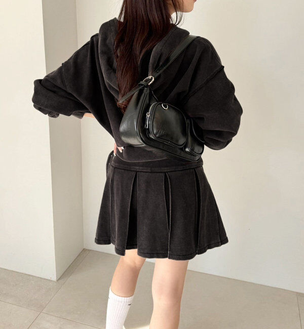  「【セットアップ可能】ベルト付きプリーツミニスカート」|スカート|