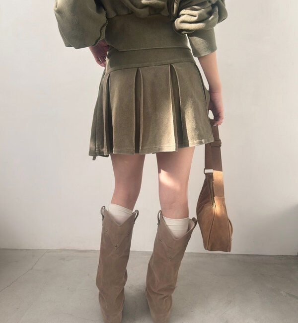  「【セットアップ可能】ベルト付きプリーツミニスカート」|スカート|