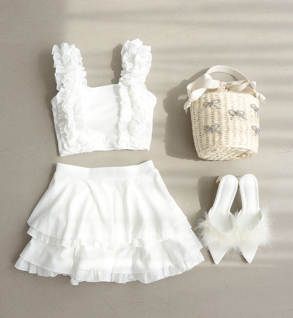  「swimwear/綿レースフリル(3点セット)」|その他|